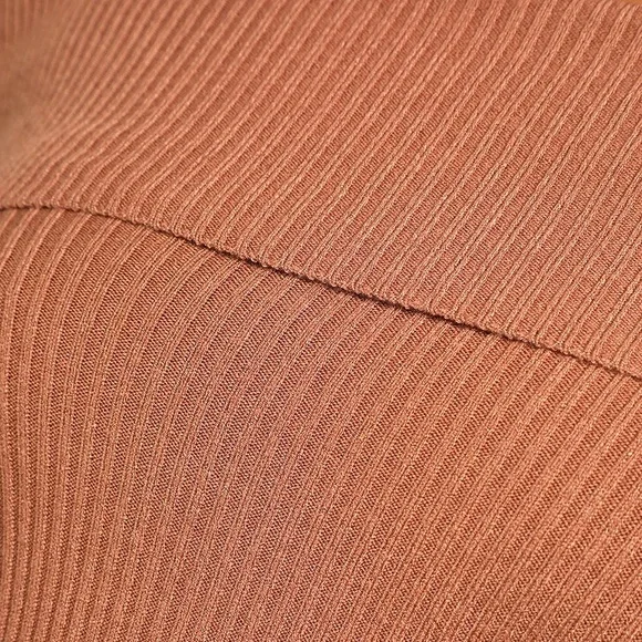 Camel Ribbed Off-the-Shoulder Bodycon Maxi Dress - Picture 5 of 5